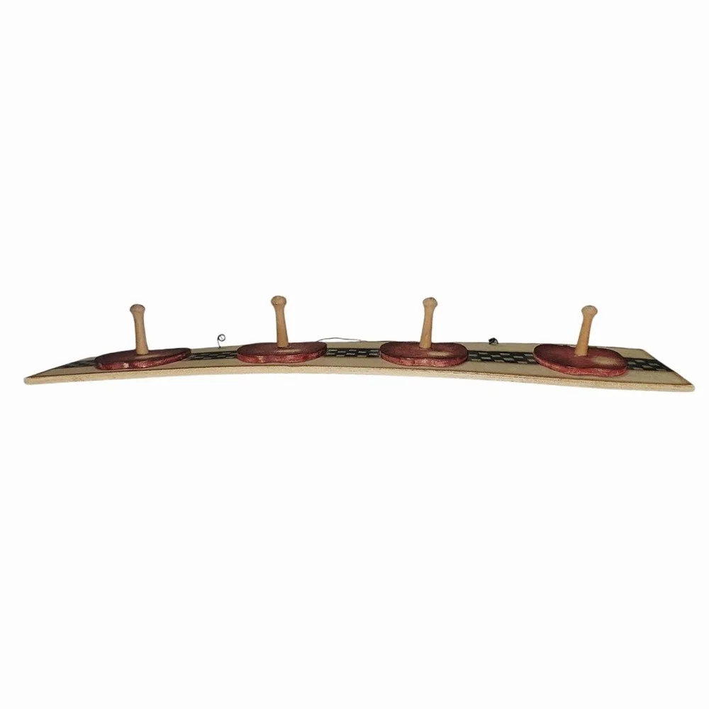 Primitive Country Apple Wooden Peg Rack 4 Hooks Farmhouse Kitchen Wall Decor